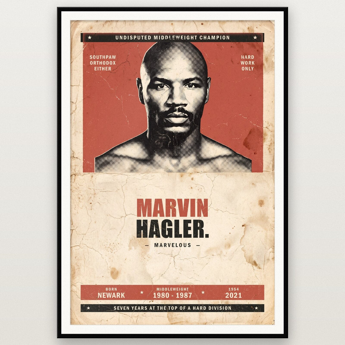Marvin Hagler Boxing Art Print
