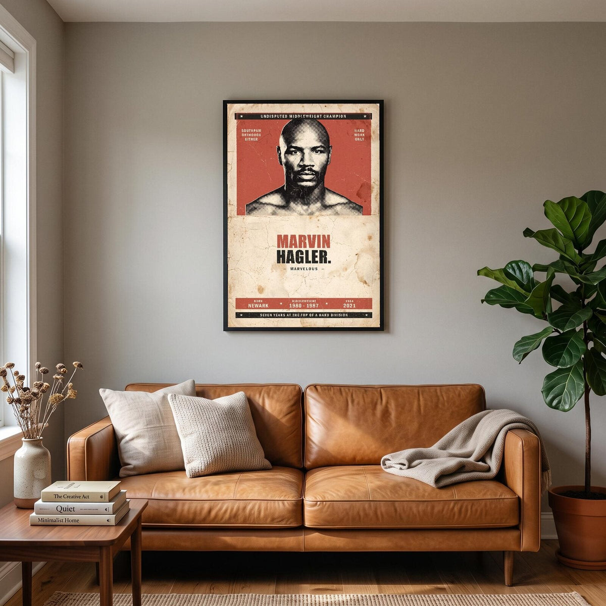 Marvin Hagler Boxing Art Print