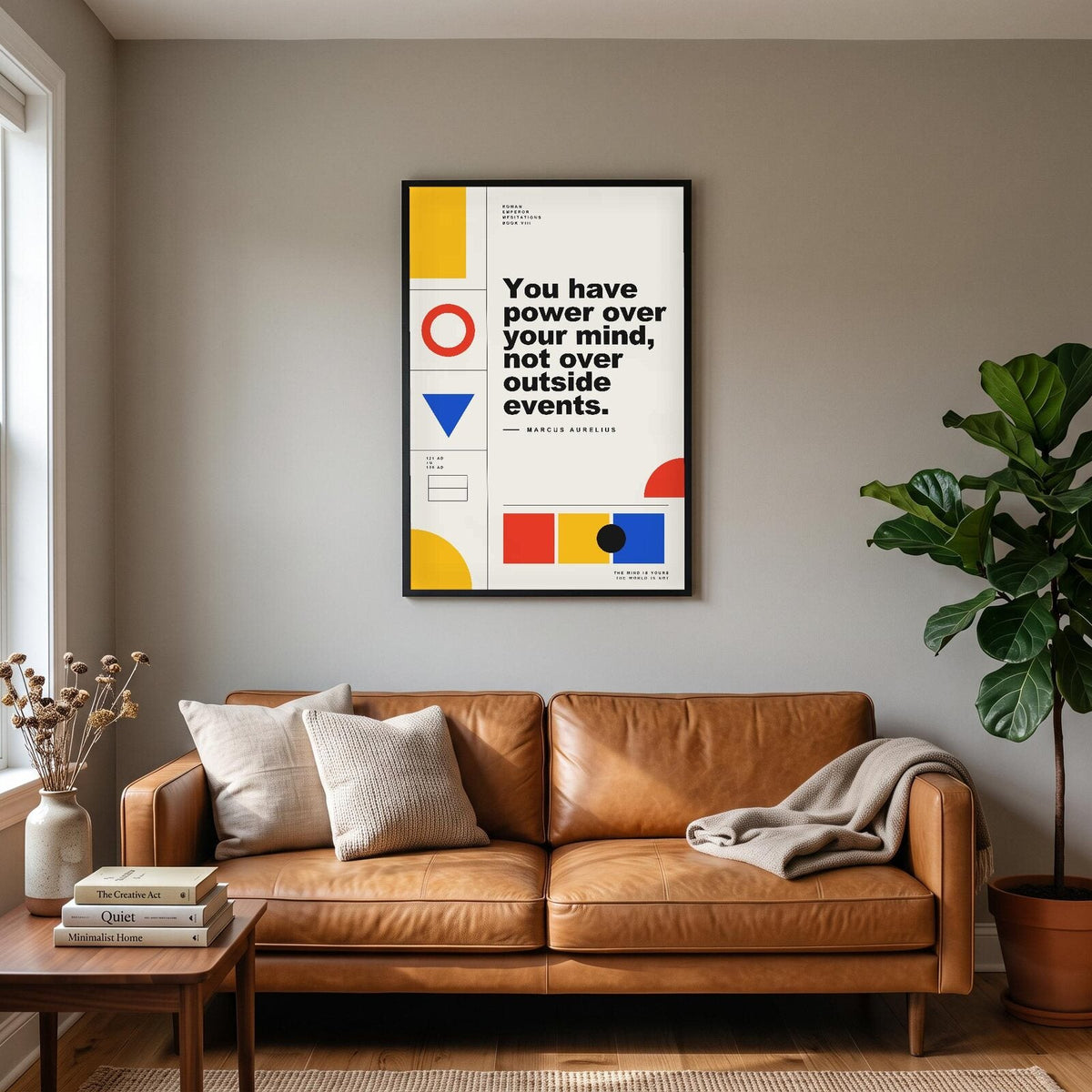 You Have Power Over Your Mind Marcus Aurelius Bauhaus Quote Art Print