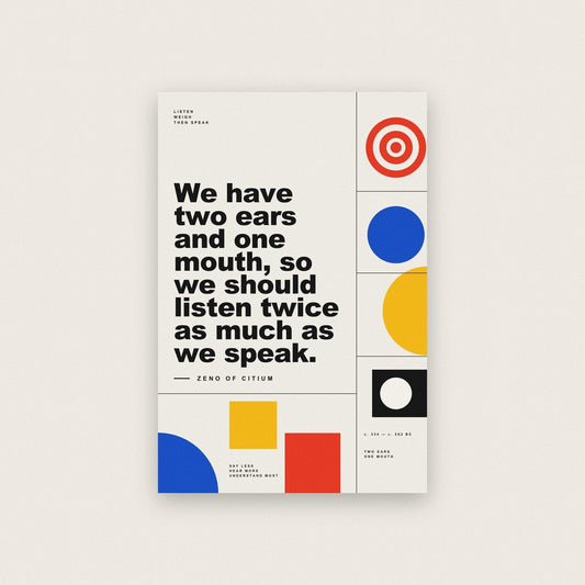 Two Ears And One Mouth Zeno Of Citium Bauhaus Quote Art Print