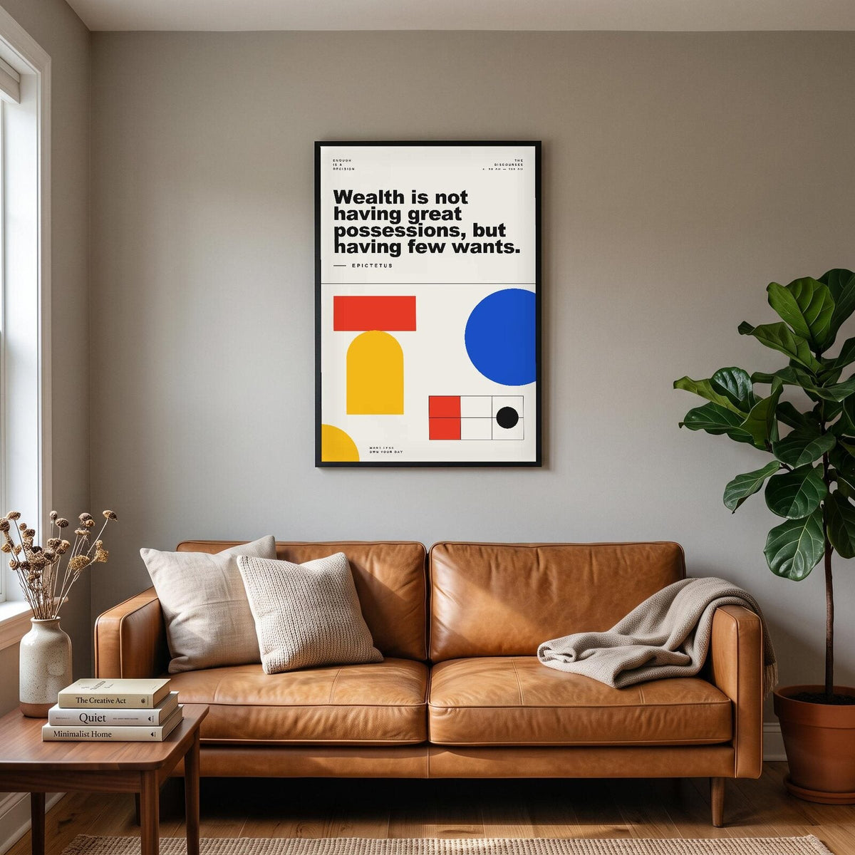 Wealth Is Not Having Great Possessions Epictetus Bauhaus Quote Art Print