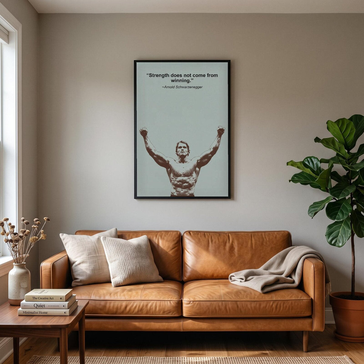 Strength Does Not Come From Winning Arnold Schwarzenegger Sporting Quote Art Print