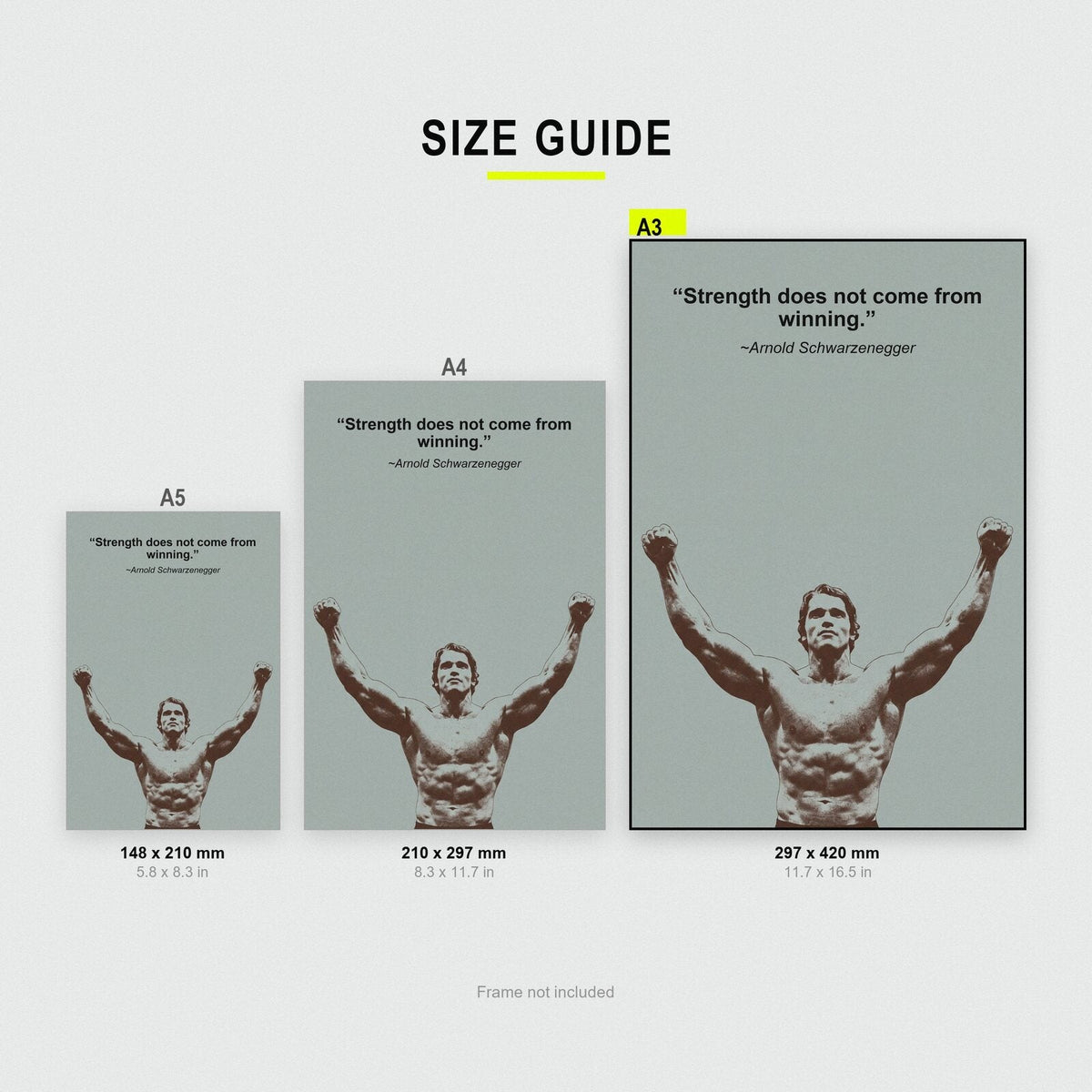 Strength Does Not Come From Winning Arnold Schwarzenegger Sporting Quote Art Print