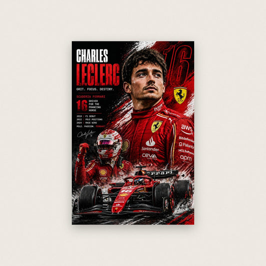 Charles Leclerc Scuderia Ferrari F1 Poster