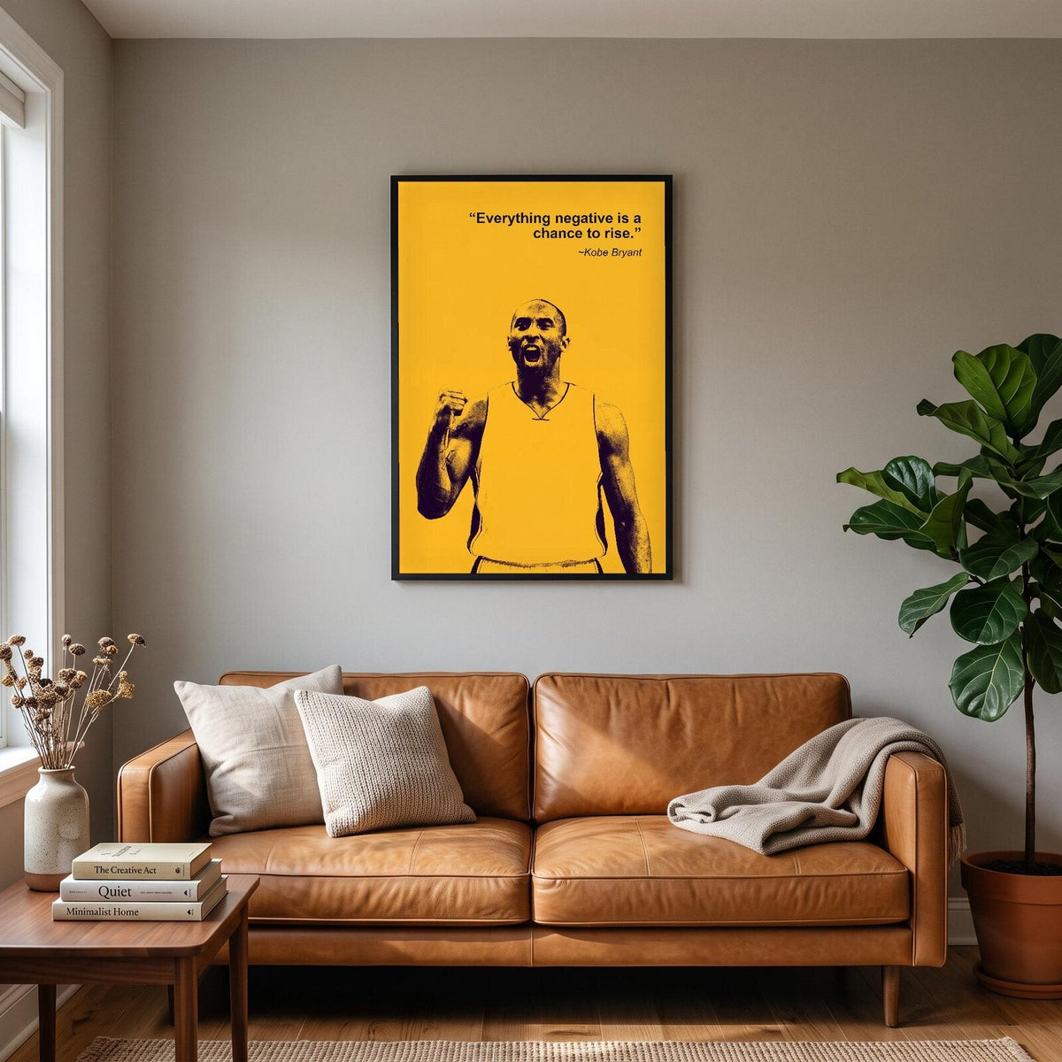 Everything Negative Is A Chance To Rise Kobe Bryant Sporting Quote Art Print