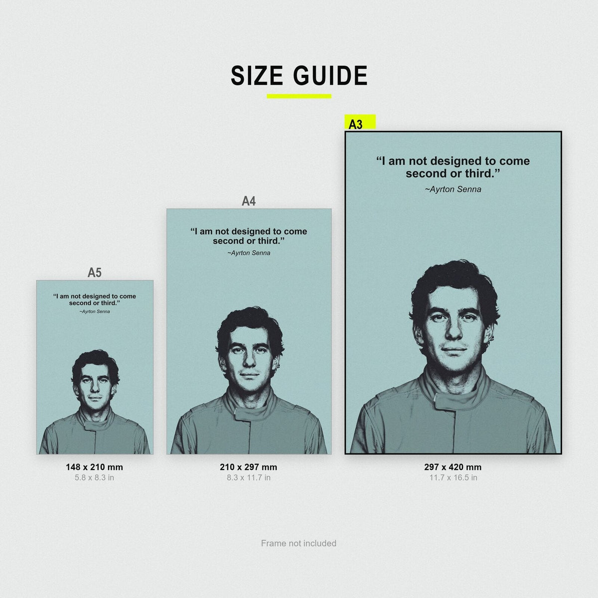 I Am Not Designed To Come Second Or Third Ayrton Senna Sporting Quote Art Print