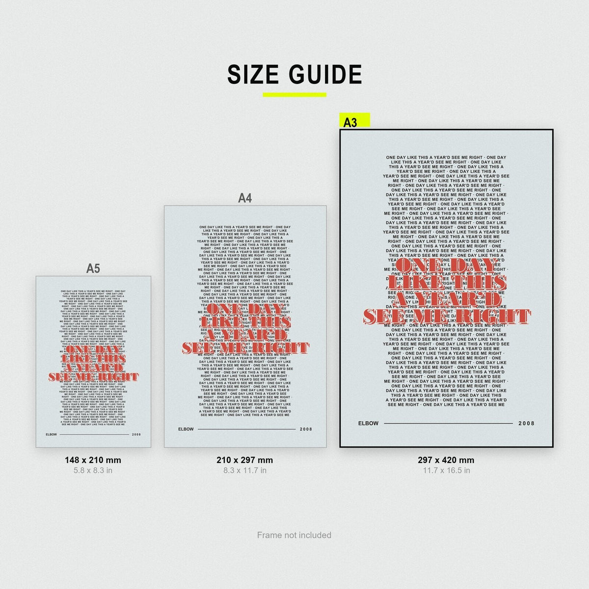 One Day Like This Elbow Lyrics Print