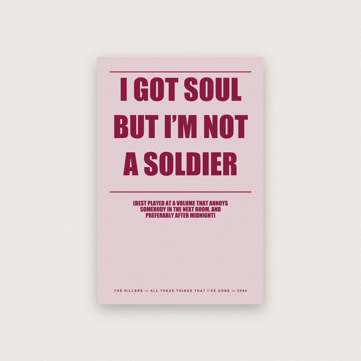All These Things That Ive Done Lyrics Print