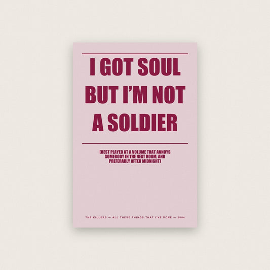 All These Things That Ive Done Lyrics Print