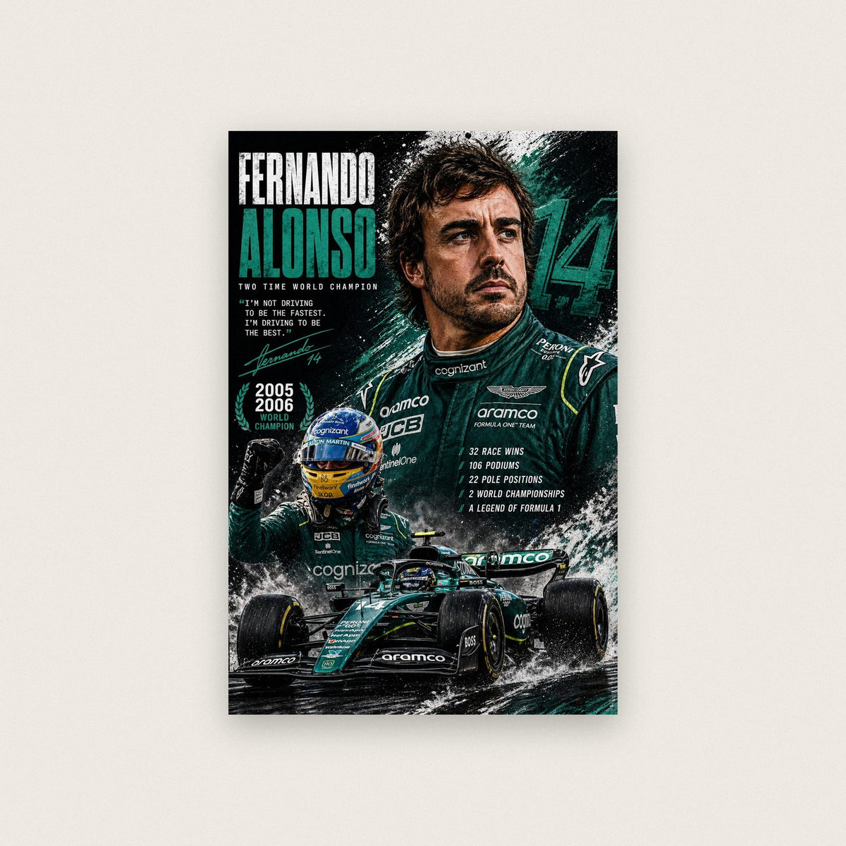 Fernando Alonso F1 Champion Print