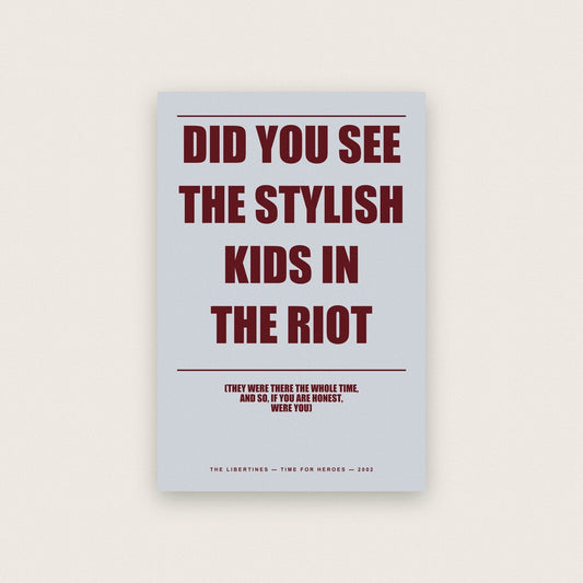 Time For Heroes Lyrics Print