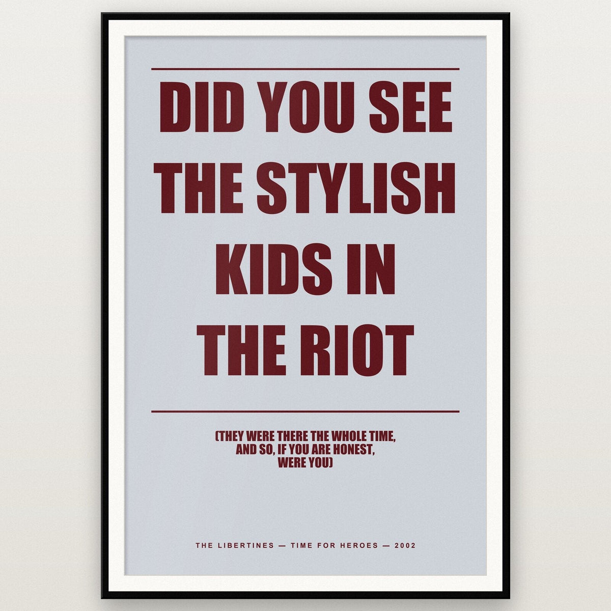 Time For Heroes Lyrics Print