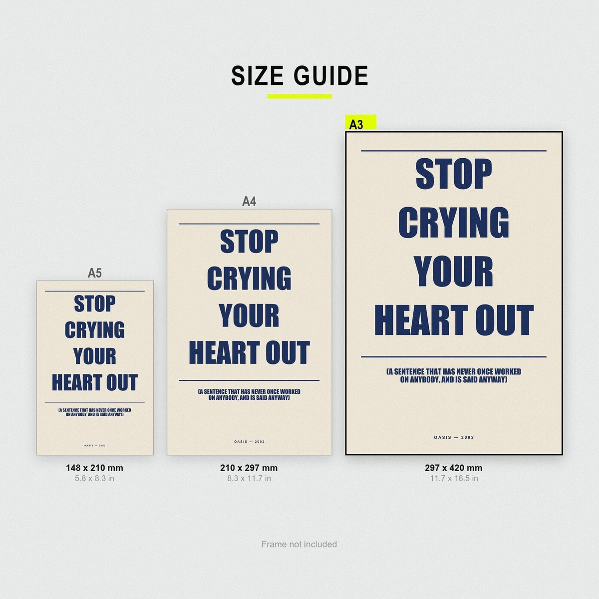 Stop Crying Your Heart Out Lyrics Print