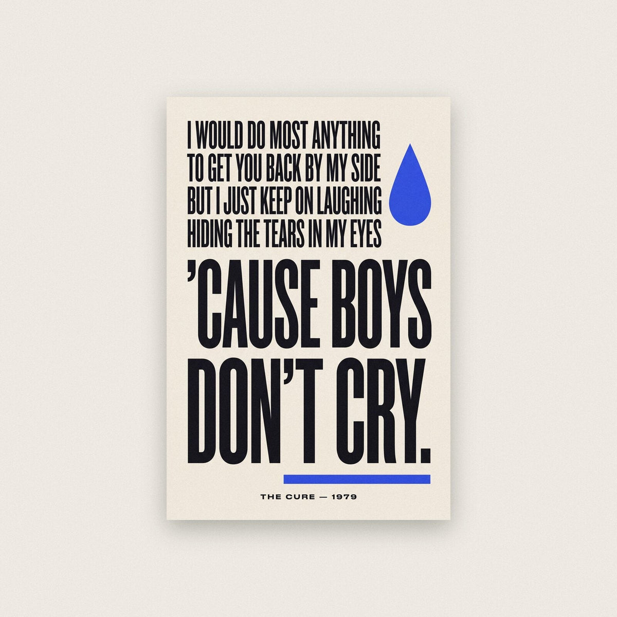 Boys Dont Cry Lyrics Print