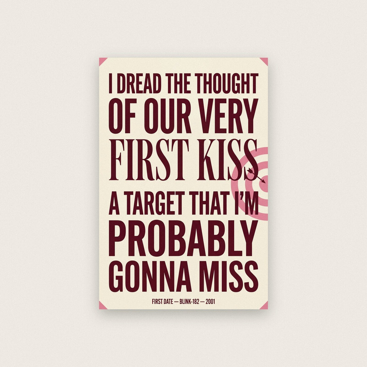 First Date Lyrics Print