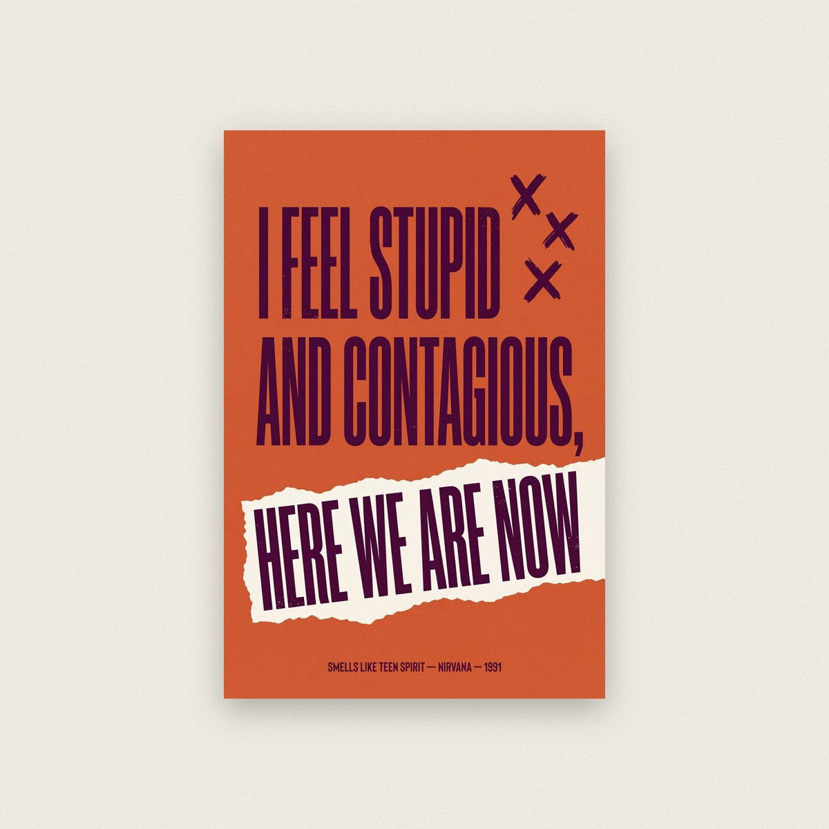 Smells Like Teen Spirit Nirvana Lyrics Print