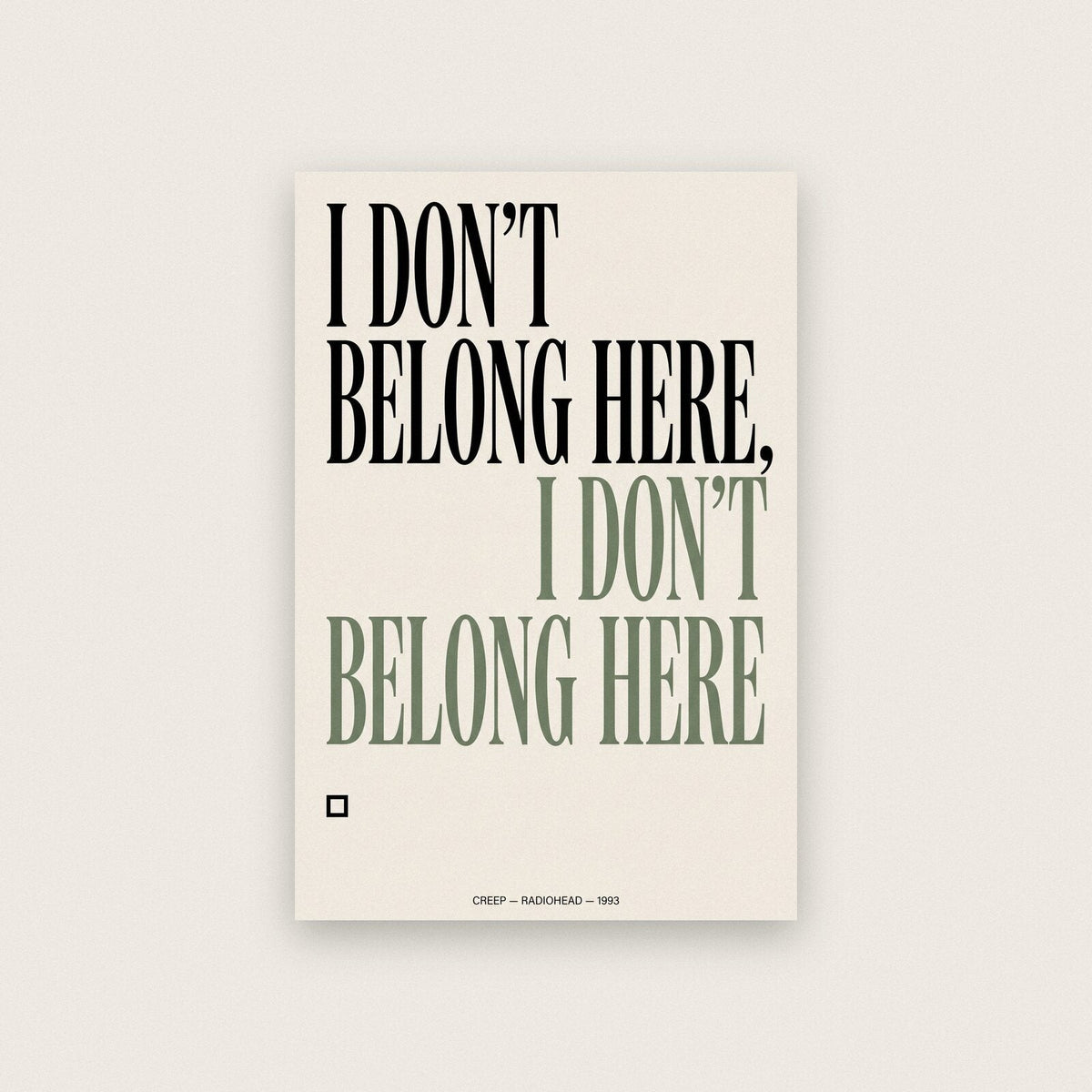 Creep Lyrics Print