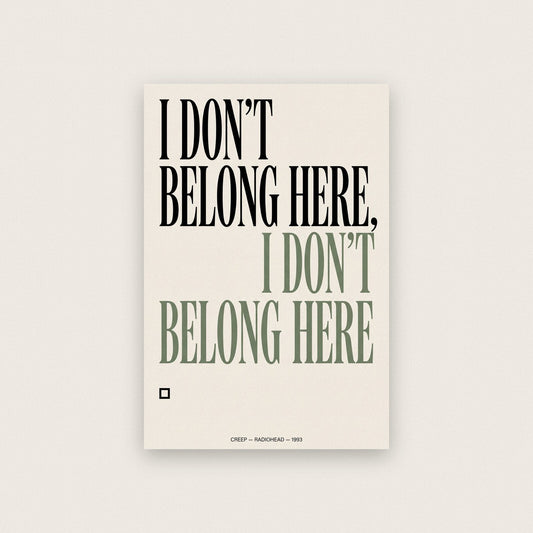 Creep Lyrics Print