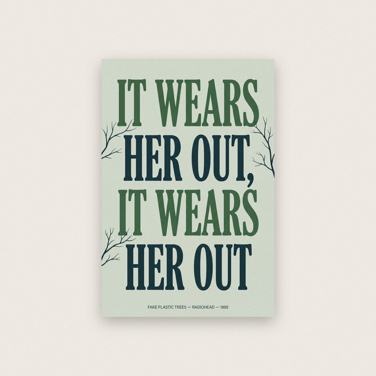 Fake Plastic Trees Lyrics Print