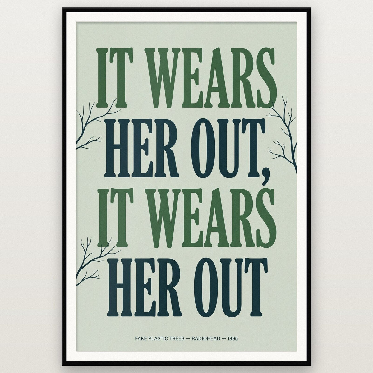 Fake Plastic Trees Lyrics Print