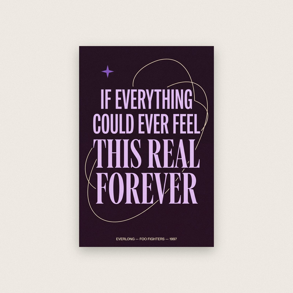 Everlong Foo Fighters Lyrics Print