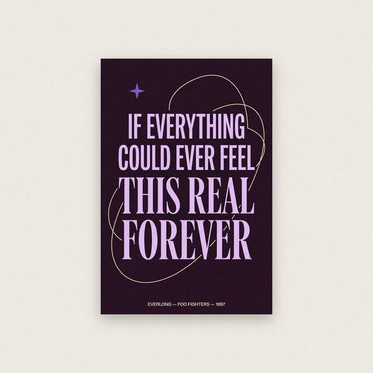 Everlong Foo Fighters Lyrics Print