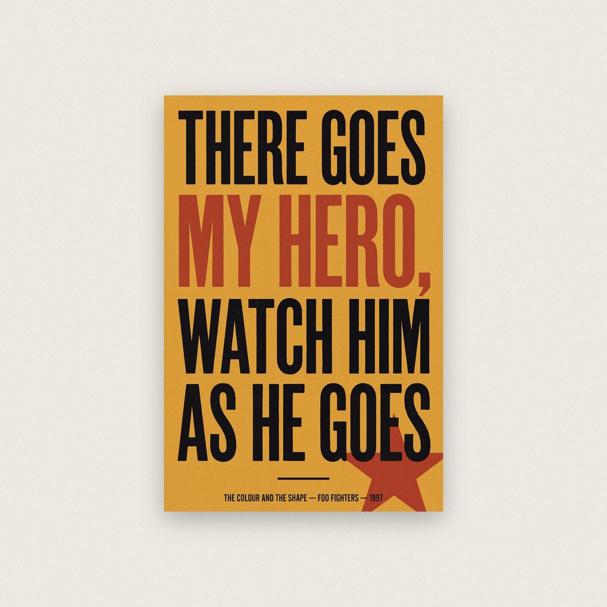 My Hero Lyrics Print