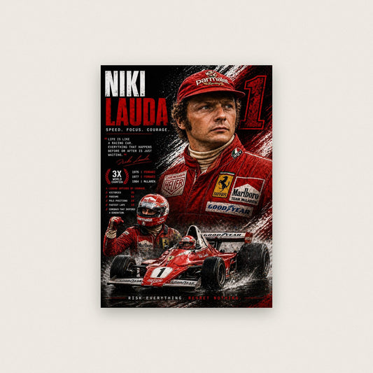 Niki Lauda F1 World Champion Print