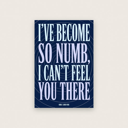 Numb Lyrics Print