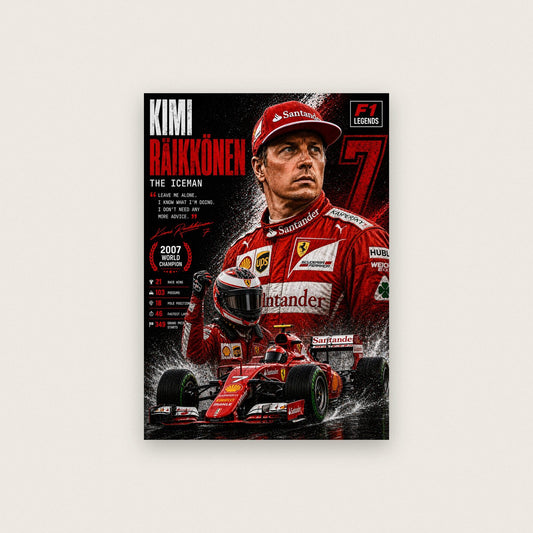 Kimi Räikkönen F1 Legend Print