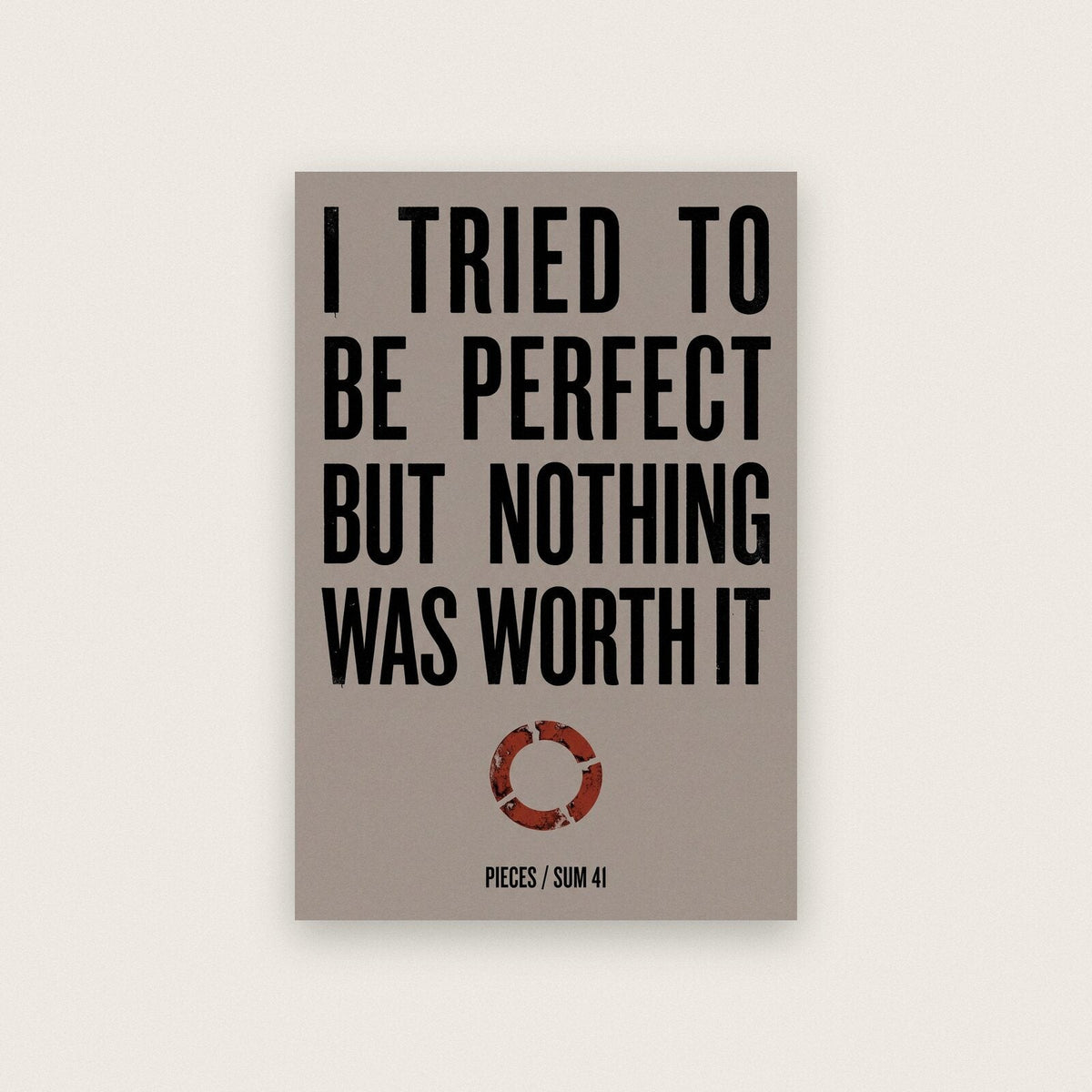 Pieces Sum 41 Lyrics Print