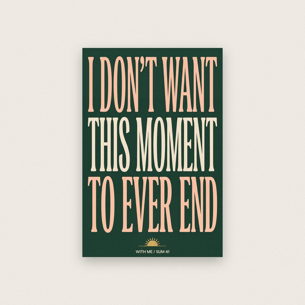 With Me Sum 41 Lyrics Print