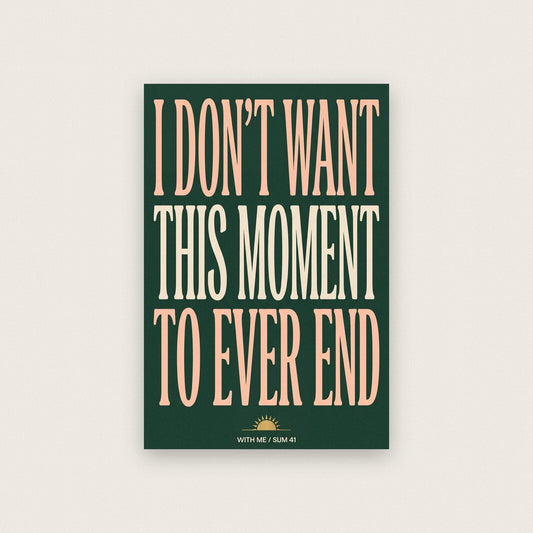 With Me Sum 41 Lyrics Print