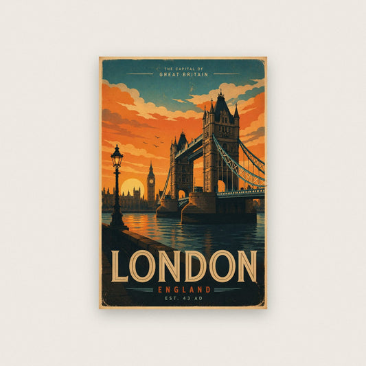 Vintage London Tower Bridge Poster