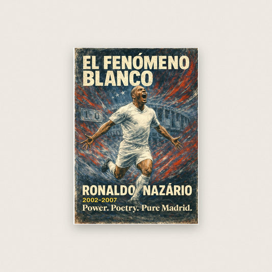 Ronaldo Nazário 'El Fenómeno' Vintage Football Art Print