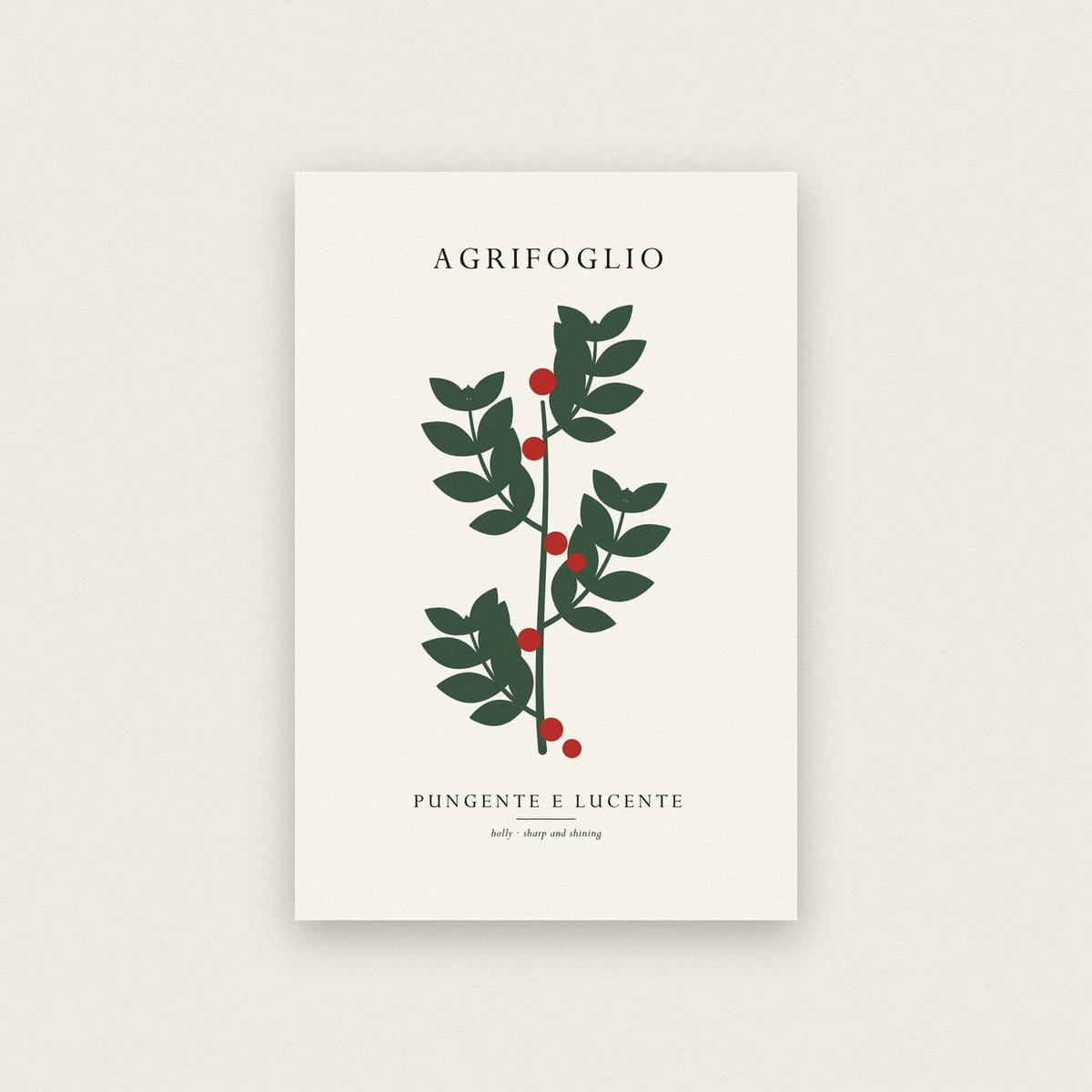 Agrifoglio Christmas Specimen Art Print