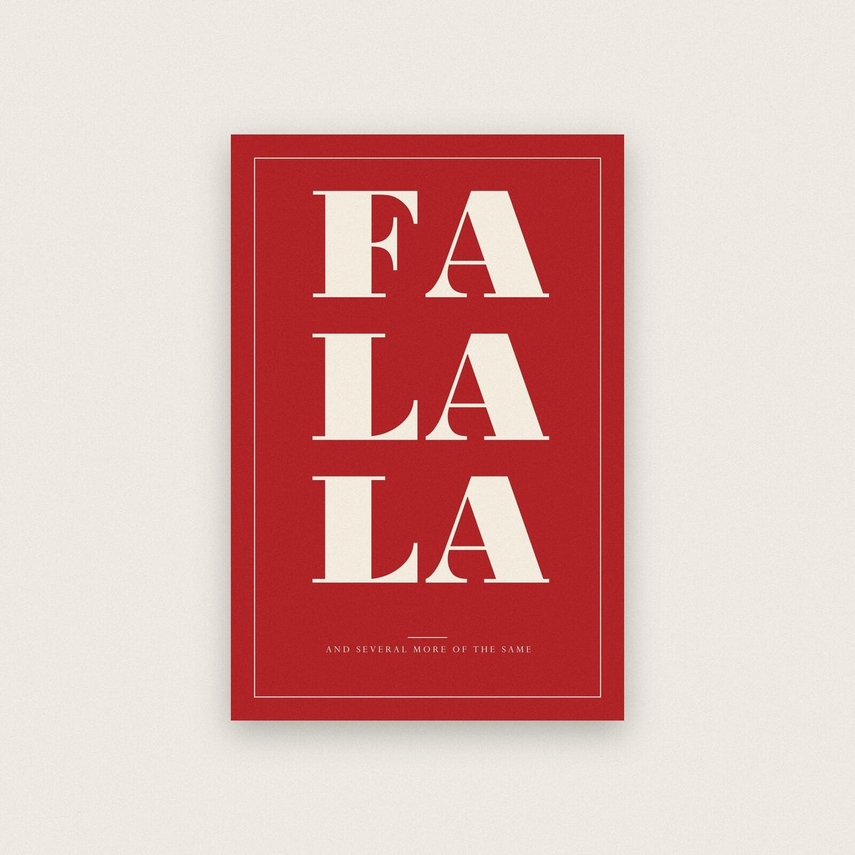 Fa La La Christmas Letterpress Art Print