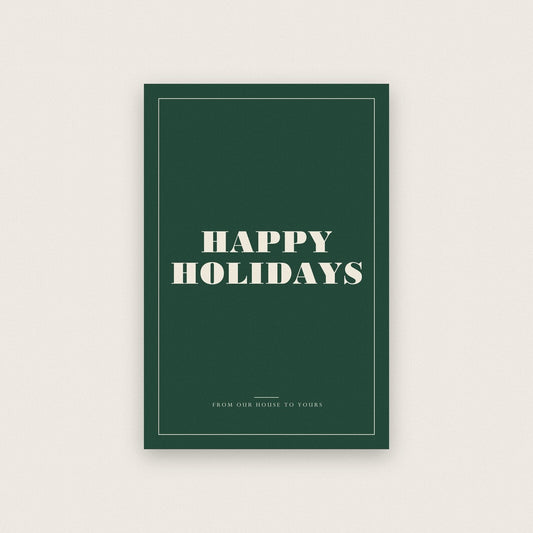 Happy Holidays Christmas Letterpress Art Print