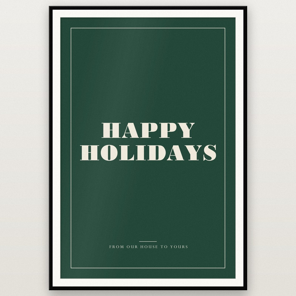 Happy Holidays Christmas Letterpress Art Print