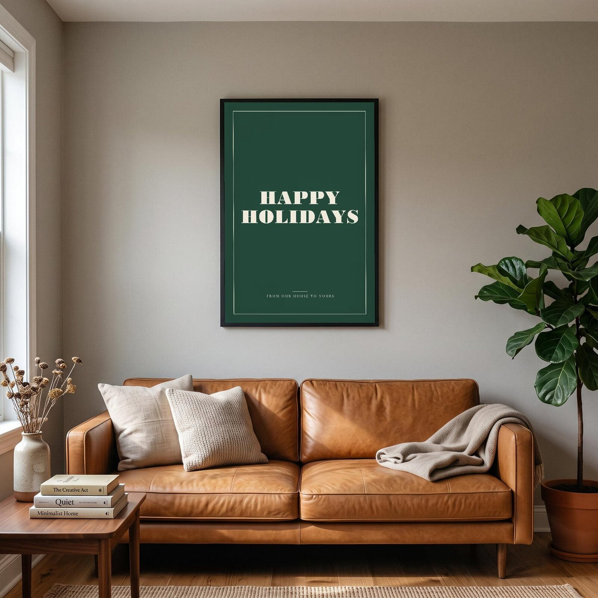 Happy Holidays Christmas Letterpress Art Print