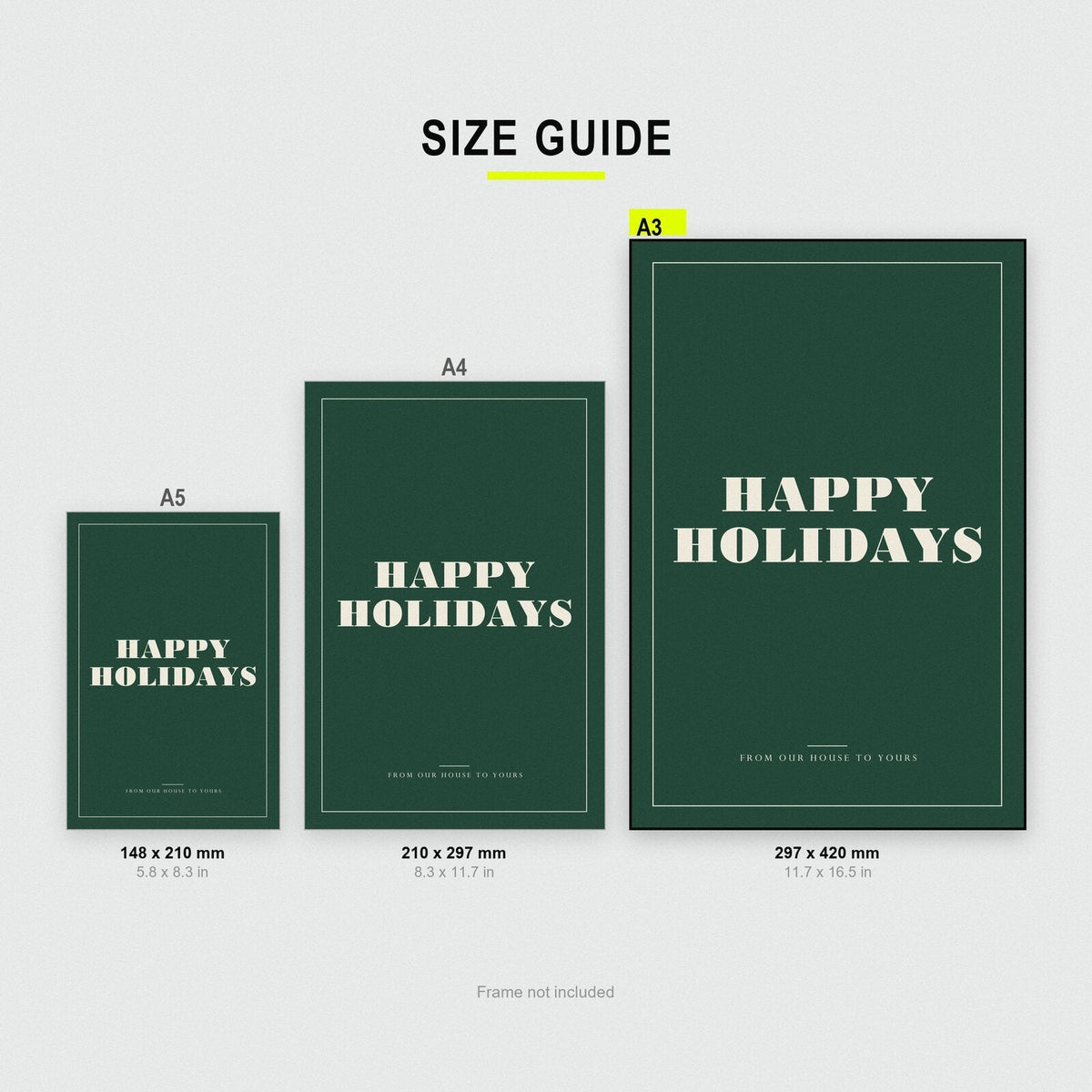 Happy Holidays Christmas Letterpress Art Print