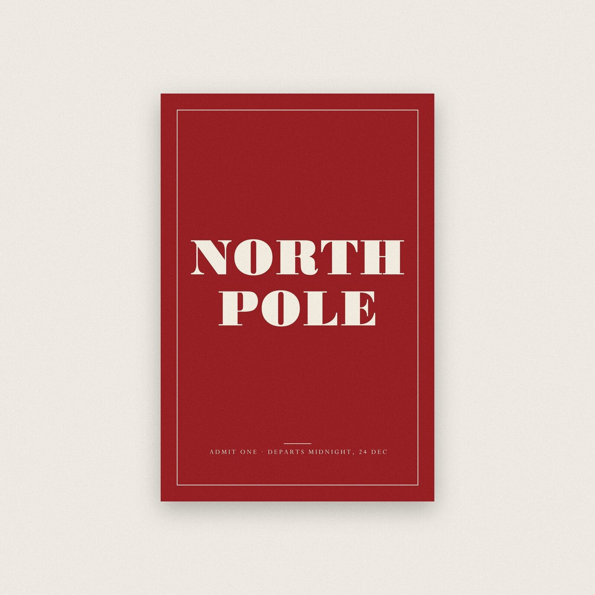 North Pole Christmas Letterpress Art Print