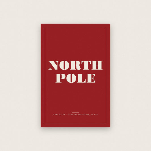 North Pole Christmas Letterpress Art Print