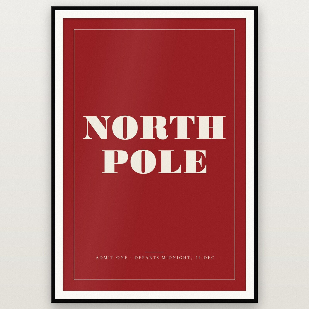 North Pole Christmas Letterpress Art Print