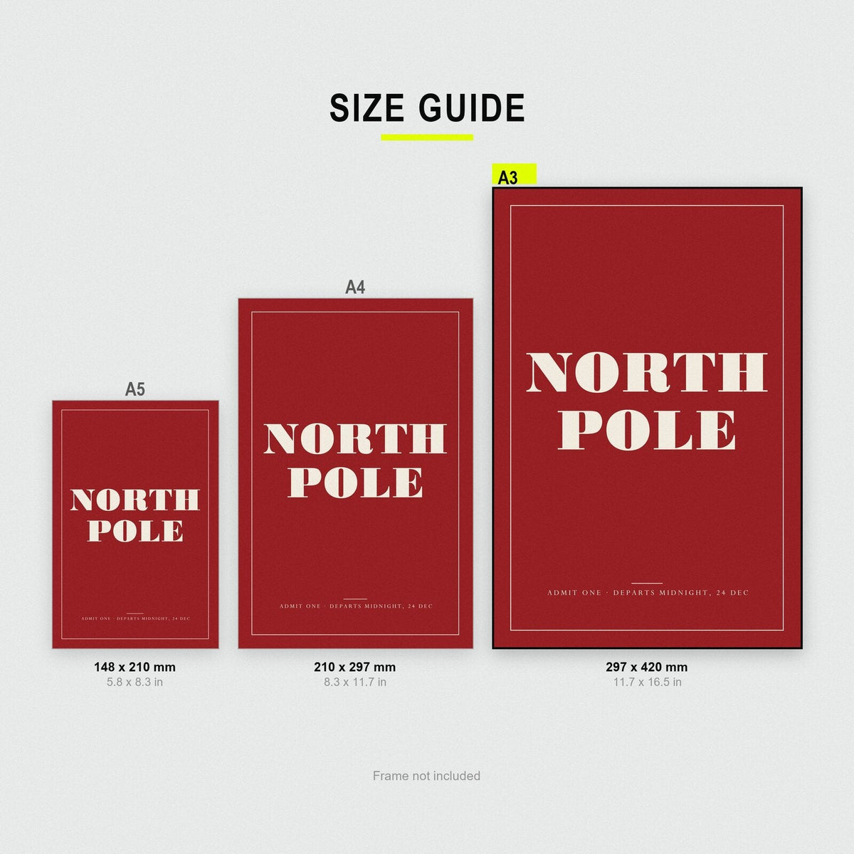 North Pole Christmas Letterpress Art Print