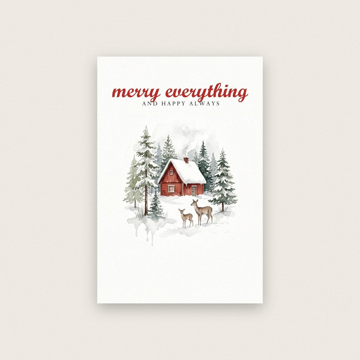 Merry Everything Watercolour Christmas Art Print
