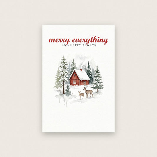 Merry Everything Watercolour Christmas Art Print