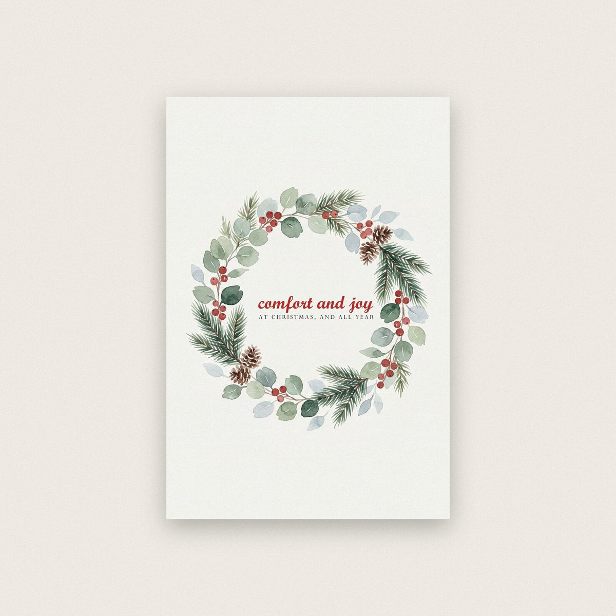 Comfort And Joy Watercolour Christmas Art Print