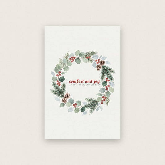 Comfort And Joy Watercolour Christmas Art Print