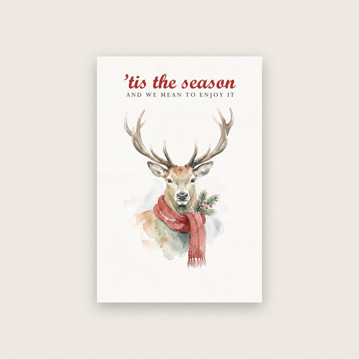 Tis The Season Watercolour Christmas Art Print
